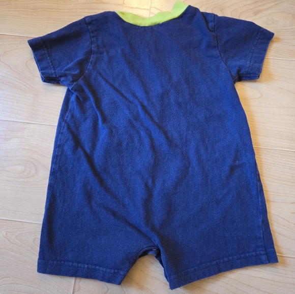 Vintage 1990s Y2K Disney Winnie the Pooh navy blue plaid onesie - Picture 3 of 5